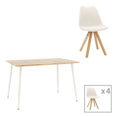 Τραπεζαρία Cuba-Caron pakoworld σετ 5τεμ sonoma-λευκό 120x80x75εκ |  Σετ τραπεζαρίες στο espiti