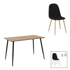 Τραπεζαρία Cuba-Bella pakoworld σετ 5τεμ mdf σε sonoma-ανθρακί απόχρωση 120x70x76cm |  Σετ τραπεζαρίες στο espiti