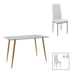 Τραπεζαρία Cuba-Parker pakoworld σετ 5τεμ sonoma-λευκό 120x80x75εκ |  Σετ τραπεζαρίες στο espiti