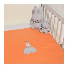 Miffy Des.13 Πικέ κούνιας Πορτοκαλί 100x140 |  Βρεφικές Κουβέρτες στο espiti
