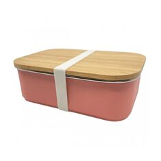 Lunchbox με καπάκι από bamboo 900ml Ροζ |  Βρεφικές Πάντες στο espiti
