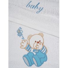 Σετ πετσέτες κεντητές Bear 04 White/Blue Sunshinehome |  Σετ Πετσέτες στο espiti