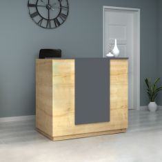 Γραφείο reception Gemini Megapap χρώμα φυσικό οξιάς - ανθρακί 120x70x110εκ. |  Reception γραφείου στο espiti