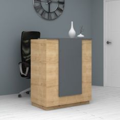 Γραφείο reception Gemini Megapap χρώμα φυσικό οξιάς - ανθρακί 90x50x110εκ. |  Reception γραφείου στο espiti