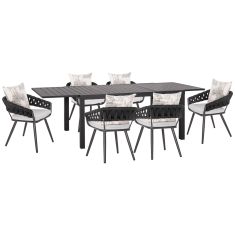 ΣΕΤ ΤΡΑΠΕΖΑΡΙΑΣ ΕΞ.ΧΩΡΟΥ 7ΤΜΧ KRUM HM21132.07 ΣΚΟΥΡΟ ΓΚΡΙ ΑΛΟΥΜΙΝΙΟ & P.Ε.ΣΧΟΙΝΙ |  Σετ τραπεζαρία κήπου στο espiti