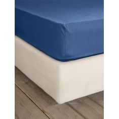 Σεντόνι Ημίδιπλο με Λάστιχο Unicolors - Dark Denim Nima Home |  Μονόχρωμα Υπέρδιπλα στο espiti