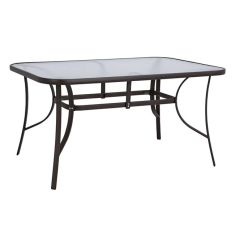 ΤΡΑΠΕΖΙ BRUNO 150X90Χ72Υεκ. ΚΑΦΕ ΜΕΤΑΛΛΙΚΟ ΜΕ ΓΥΑΛΙΝΗ ΕΠΙΦΑΝΕΙΑ HM5145.02 |  Τραπέζια κήπου στο espiti