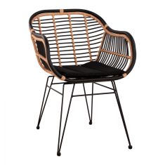 ΠΟΛΥΘΡΟΝΑ ΜΕ ΜΑΞΙΛΑΡΙ ΜΕΤΑΛΛΙΚΗ ALLEGRA HM5663 ΜΕ WICKER ΜΠΕΖ & ΜΑΥΡΟ ΧΡΩΜΑ  58x60x82Υ εκ. |  Πολυθρόνες κήπου στο espiti