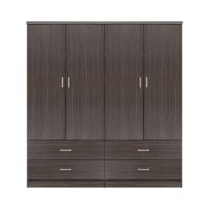 ΣΕΤ 2 ΤΜΧ ΝΤΟΥΛΑΠΑ 4ΦΥΛΛΗ ΜΕ 4 ΣΥΡΤΑΡΙΑ ZEBRANO 160X42X181 HM11349.01 |  Ντουλάπες ρούχων στο espiti