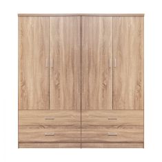 ΣΕΤ 2 ΤΜΧ ΝΤΟΥΛΑΠΑ 4ΦΥΛΛΗ ΜΕ 4 ΣΥΡΤΑΡΙΑ SONAMA 160X42X181 HM11349.02 |  Ντουλάπες ρούχων στο espiti