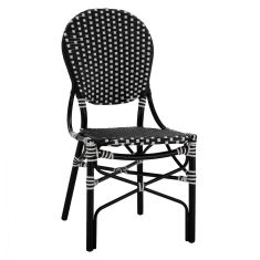 ΚΑΡΕΚΛΑ ΑΛΟΥΜΙΝΙΟΥ BAMBOO LOOK ΜΕ WICKER ΜΑΥΡΟ ΛΕΥΚΟ HM5792.02 46x60x96 εκ. |  Πολυθρόνες κήπου στο espiti
