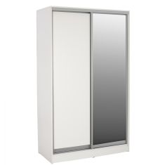 ΝΤΟΥΛΑΠΑ ΣΥΡΟΜΕΝΗ ADLER ΜΕΛΑΜΙΝΗΣ 120x60x220Yεκ. ΔΙΦΥΛΛΗ ΛΕΥΚΗ ΜΕ ΚΑΘΡΕΠΤΗ HM2460.03 |  Ντουλάπες ρούχων στο espiti