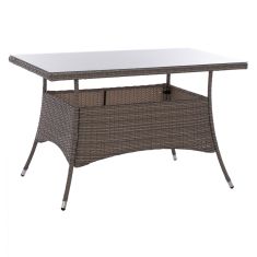 ΤΡΑΠΕΖΙ ΜΕΤΑΛΛΙΚΟ MILITARY RATTAN ΓΚΡΙ HM5141.31 120x70x75Υ εκ. |  Τραπέζια κήπου στο espiti