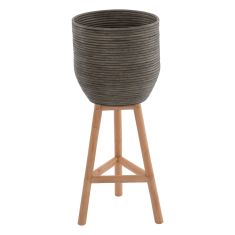 ΓΛΑΣΤΡΑ ΑΠΟ RATTAN ΚΑΙ BAMBOO HM7815 31x30x80Yεκ. ΦΥΣΙΚΟ - ΠΡΑΣΙΝΟ |  Λουλούδια στο espiti