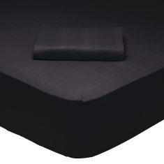 DAS HOME 1015 ΣΕΝΤΟΝΙ ΜΟΝΟ ΜΕ ΛΑΣΤΙΧΟ BLACK BLACK |  Σεντόνια Υπέρδιπλα / King Size στο espiti