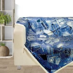 DAS HOME ΚΟΥΒΕΡΤΑ FLEECE PRINT ΣΧ.370 130X160 ΜΠΛΕ |  Κουβέρτες Καναπέ στο espiti