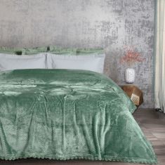 DAS HOME ΚΟΥΒΕΡΤΑ FLEECE 160Χ220 1184 DARK MINT |  Κουβέρτες Βελουτέ Υπέρδιπλες στο espiti