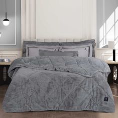 GREENWICH POLO CLUB ΚΟΥΒΕΡΤΟΠΑΠΛΩΜΑ RABBIT FAUX FUR ΥΠΕΡΔΙΠΛΟ 3446 GREY |  Κουβερτοπαπλώματα  στο espiti