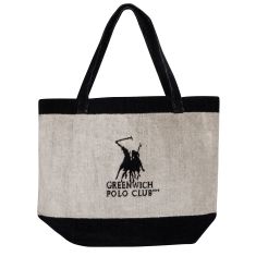 GREENWICH POLO CLUB ΤΣΑΝΤΑ ΘΑΛΑΣΣΗΣ 55Χ40 3858 BLACK, ECRU |  Τσάντες στο espiti