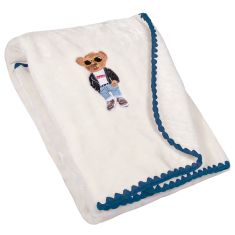 GREENWICH POLO CLUB ΚΟΥΒΕΡΤΑ VELOUR 110X140 ΒΑΒΥ 8838 BLUE, IVORY |  Βρεφικές Κουβέρτες στο espiti