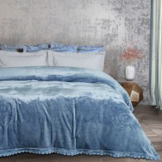 DAS HOME ΚΟΥΒΕΡΤΑ FLEECE 160Χ220 1186 DUSTY BLUE |  Κουβέρτες Βελουτέ Υπέρδιπλες στο espiti