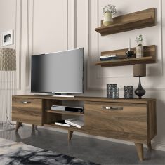 Έπιπλο τηλεόρασης Colin Megapap χρώμα καρυδί 150x29,5x40,6εκ. |  Έπιπλα τηλεόρασης στο espiti