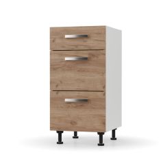 CHARLOTΤE Συρταριέρα 40x46.5x82εκ με μεταλλικά χερούλια Χρυσό Δρυς AlphaB2B |  Ντουλάπια στο espiti