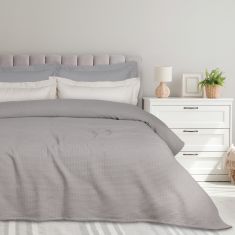 DAS HOME ΚΟΥΒΕΡΤΑ ΠΙΚΕ 240X260 0496 GREY |  Κουβέρτες Βαμβακερές Υπέρδιπλες στο espiti