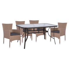 ΣΕΤ 5ΤΜΧ ΤΡΑΠΕΖΙ ΜΕΤΑΛΛΙΚΟ ΚΑΦΕ 150X90 ΜΕ 4 ΠΟΛΥΘΡΟΝΕΣ ΚΑΦΕ-ΜΟΚΑ WICKER HM10586.02 |  Σετ τραπεζαρία κήπου στο espiti