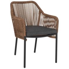 ΠΟΛΥΘΡΟΝΑ ΑΛΟΥΜΙΝΙΟΥ ΓΚΡΙ ΜΕ ΣΧΟΙΝΙ WICKER PE 56x66x79Yεκ. HM5855.03 |  Πολυθρόνες κήπου στο espiti