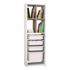 ΣΥΡΤΑΡΙΕΡΑ ΜΕ ΡΑΦΙΑ SANI HM18210.01 ΜΕΛΑΜΙΝΗ ΛΕΥΚΗ&ΣΟΝΑΜΑ-4 P.E. ΣΥΡΤΑΡΙΑ 45x30x144Υεκ |  Παιδικά έπιπλα στο espiti
