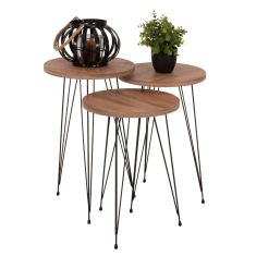 ΣΕΤ ΒΟΗΘ.ΤΡΑΠΕΖΑΚΙΑ NISSA HM18173.04 ΜΕΛΑΜΙΝΗ ΣΕ ΦΥΣΙΚΟ-ΜΑΥΡΑ ΜΕΤΑΛ.ΠΟΔΙΑ |  Τραπέζια στο espiti