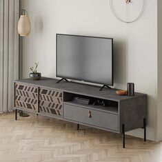 Έπιπλο τηλεόρασης Dionysos Megapap χρώμα γκρι ρετρό 170x45x48,6εκ. |  Έπιπλα τηλεόρασης στο espiti