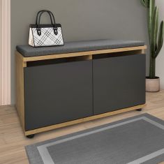 Παπουτσοθήκη μελαμίνης Twain Megapap 8 ζευγών χρώμα sapphire oak - ανθρακί 80x35x42εκ. |  Παπουτσοθήκες στο espiti
