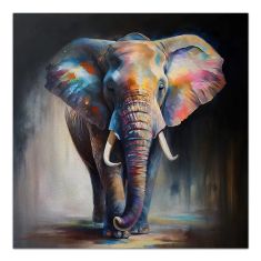 Πίνακας σε καμβά "Colorful Elephant" Megapap ψηφιακής εκτύπωσης 100x100x3εκ. |  Πίνακες στο espiti
