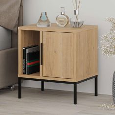 Κομοδίνο Glynn Megapap χρώμα saphhire oak 45x35x50εκ. |  Κομοδίνα στο espiti