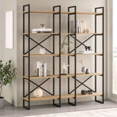 Βιβλιοθήκη Dusan Megapap χρώμα sepet oak 143,5x30x175εκ. |  Βιβλιοθήκες στο espiti