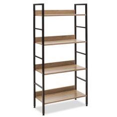 Βιβλιοθήκη- Ραφιέρα Ramon pakoworld φυσικό-μαύρο 60x28x125,5εκ |  Βιβλιοθήκες γραφείου στο espiti