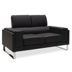 Καναπές Shea pakoworld 2θέσιος pu μαύρο-inox 158x80x87εκ |  Καναπέδες στο espiti