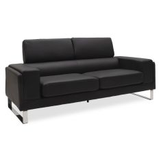 Καναπές Shea pakoworld 3θέσιος pu μαύρο-inox 198x80x87εκ |  Καναπέδες στο espiti