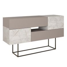 Μπουφές Roberta pakoworld μόκα-λευκό μαρμάρου 145x40x82εκ |  Μπουφέδες στο espiti