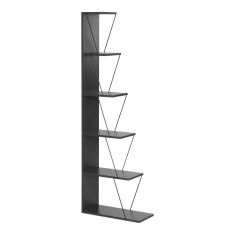 Βιβλιοθήκη mini Tars pakoworld  ανθρακί-μαύρο 50x22x150εκ |  Βιβλιοθήκες στο espiti