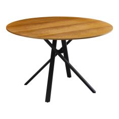 Tραπέζι Cerco pakoworld sonoma mdf και μαύρο μεταλλικό πόδι Φ120x75εκ |  Τραπέζια στο espiti