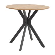 Τραπέζι Xuson pakoworld φυσικό mdf-πόδι μαύρο μέταλλο Φ120x75εκ |  Τραπέζια στο espiti