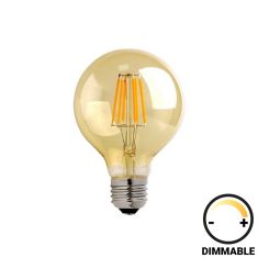 Λαμπτήρας LED G95 Bulb pakoworld dimmable 4W E27 200-220V amber |  Φωτισμος στο espiti