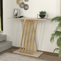Κονσόλα Gravity Megapap χρώμα travertine - χρυσό 90x29,6x76,8εκ. |  Συρταριέρες -Κονσόλες στο espiti