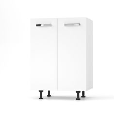 CHARLOTΤE Κάτω Ντουλάπι 60x46.5x82εκ με μεταλλικά χερούλια Λευκό AlphaB2B |  Ντουλάπια στο espiti