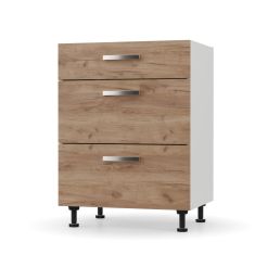 CHARLOTΤE Συρταριέρα 60x46.5x82εκ με μεταλλικά χερούλια Χρυσό Δρυς AlphaB2B |  Ντουλάπια στο espiti