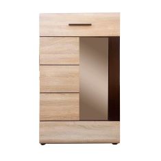 Βιτρίνα Μονόφυλλη Solo 1W 65x35x109cm Sonoma Wenge και MDF Καμπυλωτό τελείωμα στην πόρτα AlphaB2B |  Συνθέσεις σαλονιού στο espiti