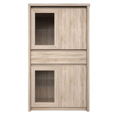 Βιτρίνα Norton Τετράφυλλη 87x40x153.5εκ με Συρτάρι Σονόμα Φυσικό AlphaB2B |  Συνθέσεις σαλονιού στο espiti